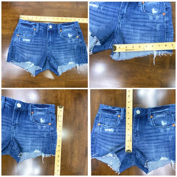 BlankNYC The Astor Cut-Off Raw Hem Denim Short Size 25 Blue Jean Shorts - Picture 11 of 12